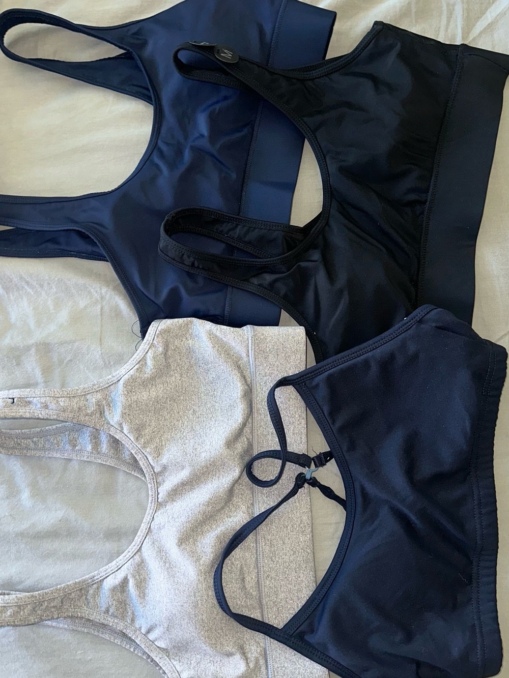 Cotton on body Women's Sports Bra Pack - Navy, Black & Heather Gray